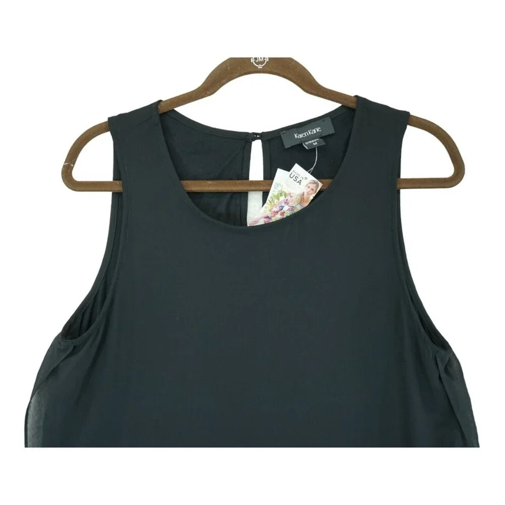 NWT Karen Kane Women’s Medium Black Sleeveless Top‎ Shirt Blouse MSRP $89